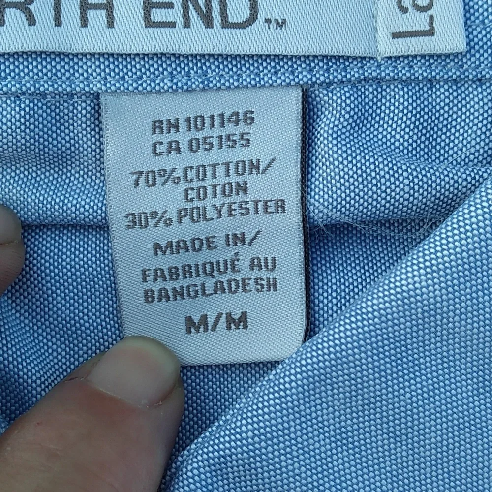 NWT Women's Long Sleeve Oxford Shirt, Sz Medium Wrinkle Resistant, Blue … - Picture 4 of 7